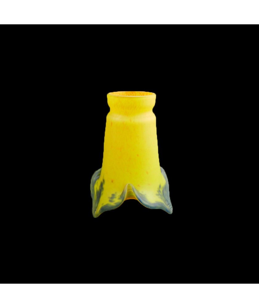 Yellow Pate De Verre Tulip Light Shade with 53mm Fitter Neck