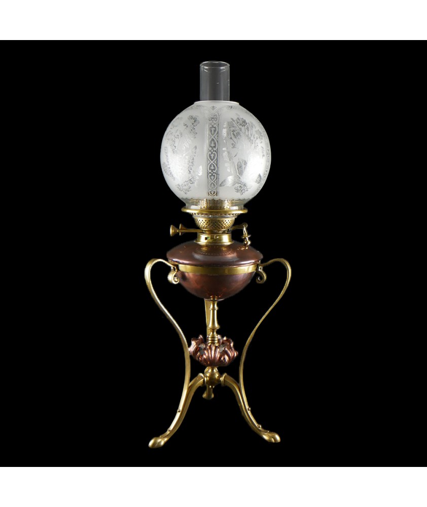 Rowatts Arts and Craft Copper and Brass Oil Lamp