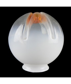 Opalescent Globe with Patterned Amber Tip and 80mm Fitter Neck