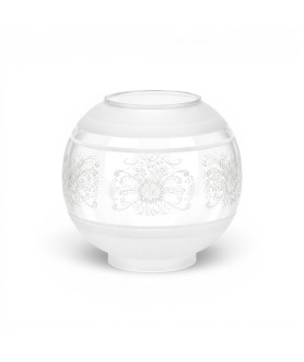 Etched Globe Oil Lamp Shade with Embossed Band and 100mm Base
