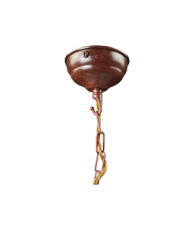 Antique Pendant Complete with Gold Flex, Chain, Ceiling Plate, Bulb Holder and 70mm Gallery