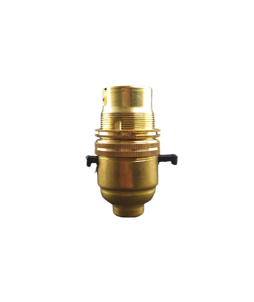 BC Switched Bulb Holder with 12mm Hole in Brass