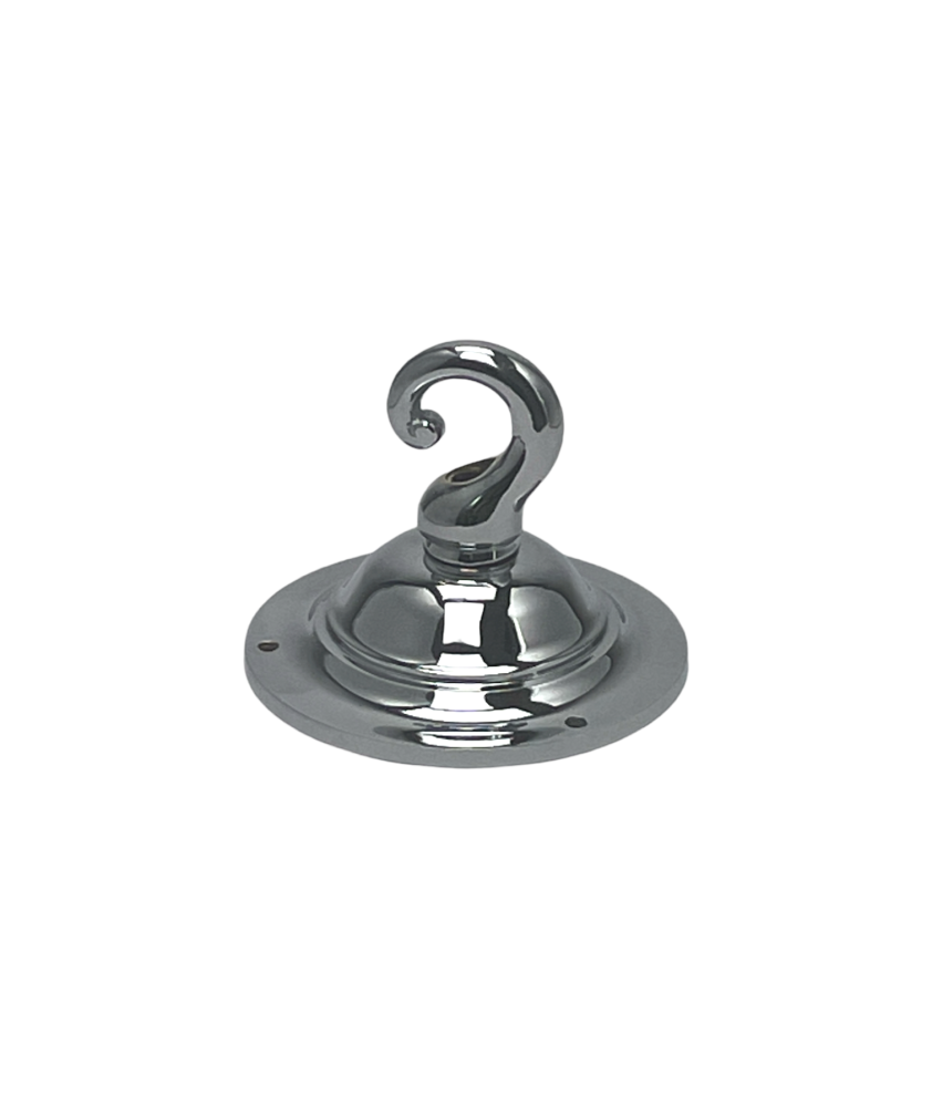 100mm Chrome Ceiling Plate with Heavy Duty Hook