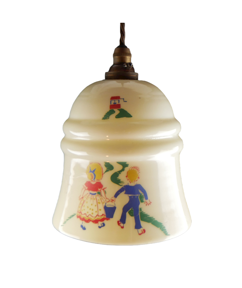 Vintage Yellow "Jack and Jill" Shade (Shade only or Pendant)