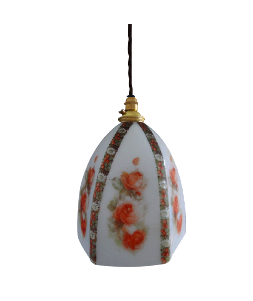 Vintage Shade with Rose Pattern (shade only or Pendant)
