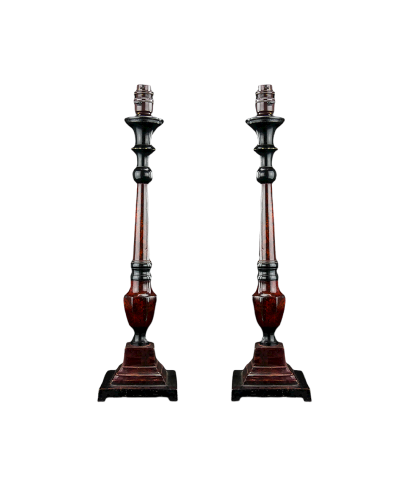 Pair of "Bakelite" Style Table Lamps 
