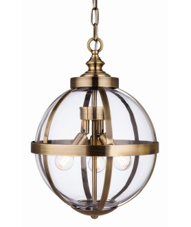 Monroe Antique Brass Hanging Lantern