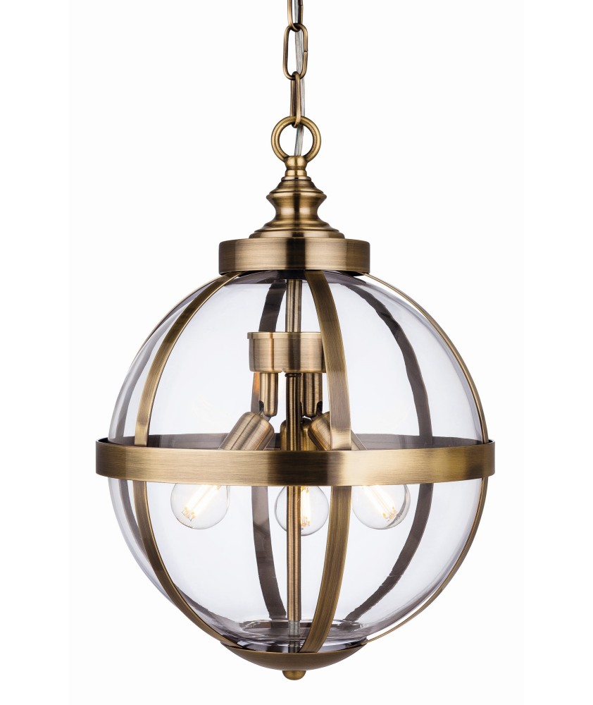 Monroe Antique Brass Hanging Lantern