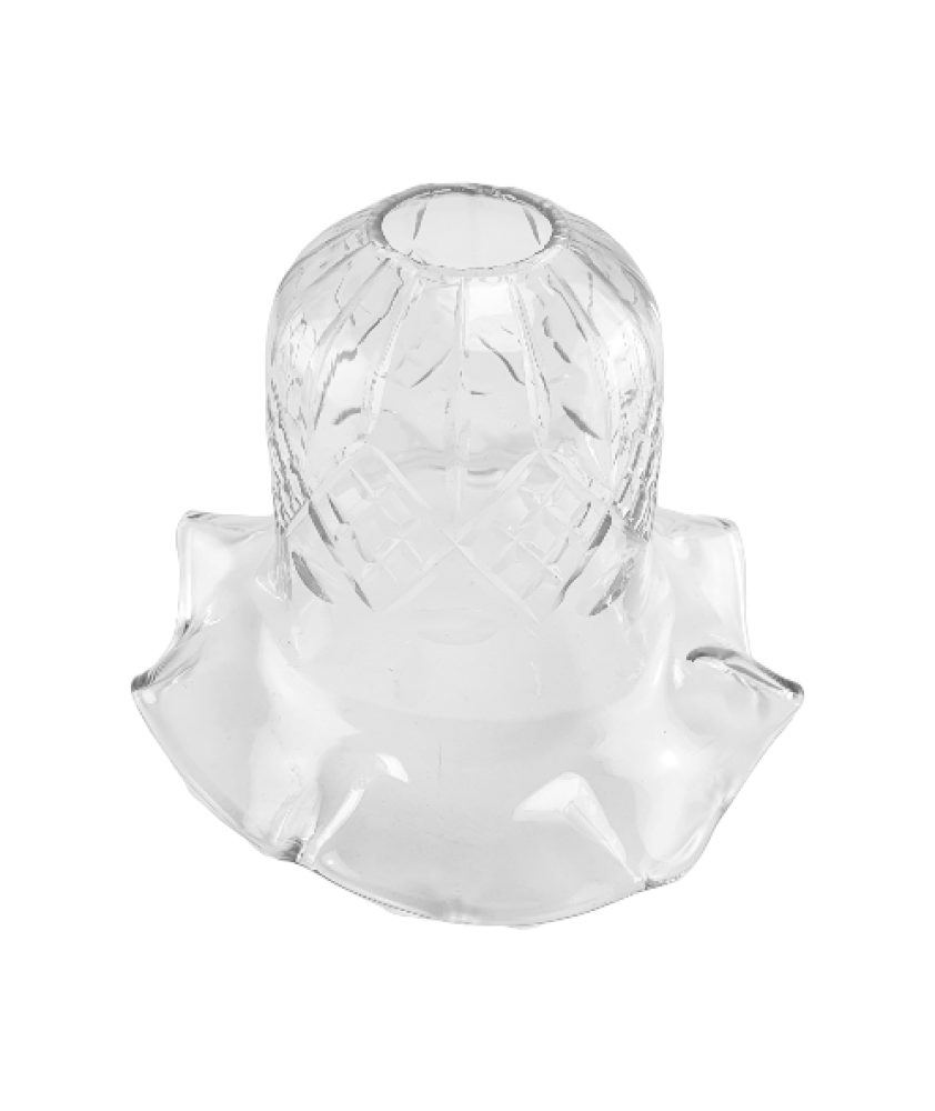 Crystal Light Shade with Wavy Rim and 28mm Fitter Hole