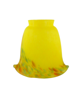 Pate de Verre Yellow Multi Coloured Flecked Tulip Light Shade with 57mm Fitter Neck