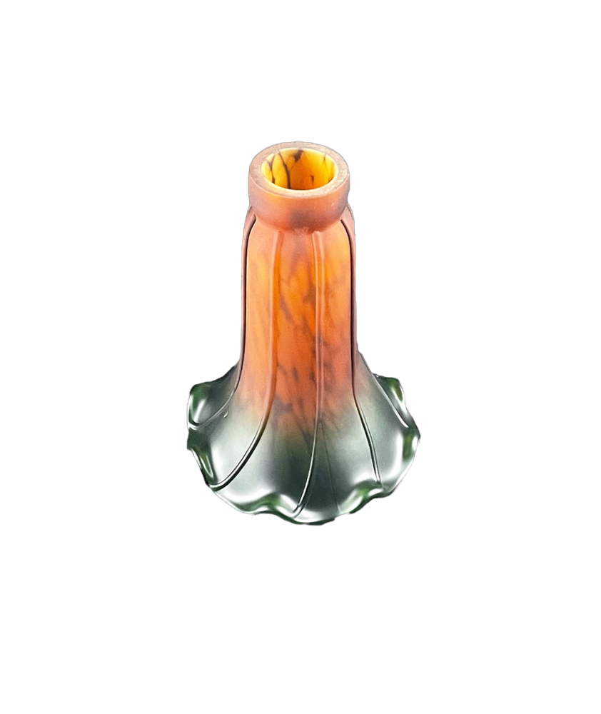 Amber Tiffany Style Pond Lily with Green Tip Light Shade with 40mm Fitter Neck