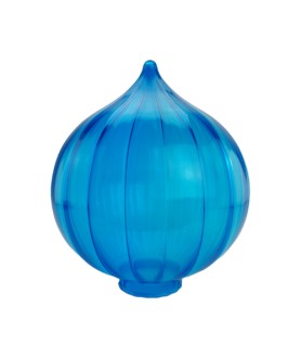 250mm Blue Ribbed Pumpkin Light Shade with 80mm Fitter Neck