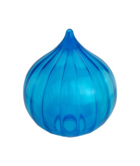 250mm Blue Ribbed Pumpkin Light Shade with 80mm Fitter Neck