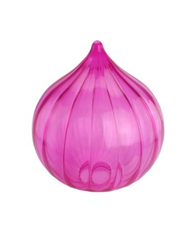 250mm Pink Ribbed Pumpkin Light Shade with 80mm Fitter Neck