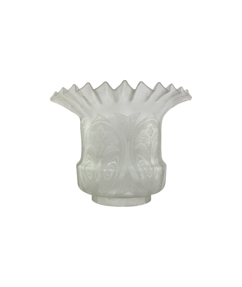 Original Frilled Top Victorian Oil Lamp Shade with 100mm Base 