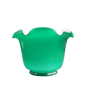 Green with Opal Internal Duplex Oil Lamp Shade with 100mm Base