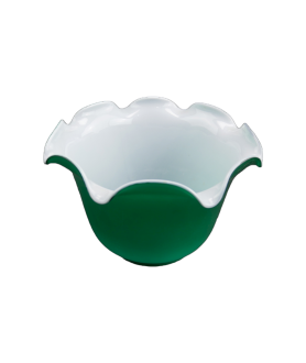 Green with Opal Internal Duplex Oil Lamp Shade with 100mm Base