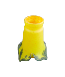 Yellow Pate De Verre Tulip Light Shade with 53mm Fitter Neck