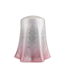 Christopher Wray Etched Tulip Light Shade with Pink Tip and 28mm Fitter Hole