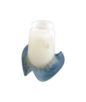 Pale Pink to Blue Pate de Verre Tulip Light Shade with 57mm Fitter Neck
