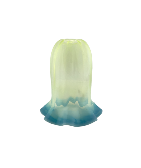 Vaseline Tulip Light Shade with Aqua Tip and 30mm Fitter Hole