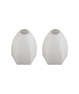 Pair of Frosted Hexagonal Tulip Light Shade with Embossed Pattern (30mm Fitter Hole)