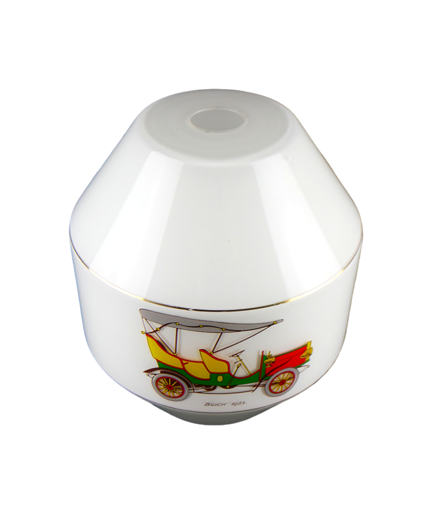 Opal Ceiling Light Shade with Vintage Car Motif and 30mm Fitter Hole