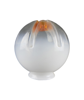 150mm Opalescent Globe with Patterned Amber Tip and 80mm Fitter Neck