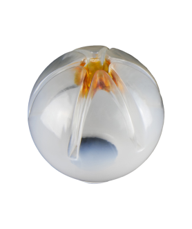 150mm Opalescent Globe with Patterned Amber Tip and 80mm Fitter Neck