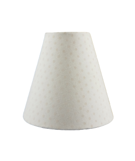 Cream Spotted Fabric Shade Suitable for Candle Bulbs