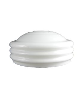 Shallow Ribbed Opal Ceiling Light Shade with 45mm Fitter Hole