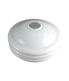 Shallow Ribbed Opal Ceiling Light Shade with 45mm Fitter Hole