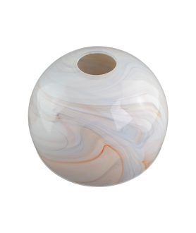 Brown/Orange Half Marble Bowl Light Shade with 45mm Fitter Hole