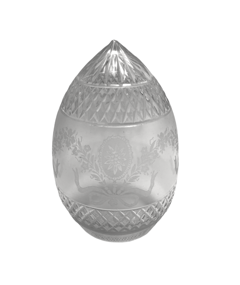 Crystal Cut and Etched Patterned Acorn Shade with 80mm Fitter Neck