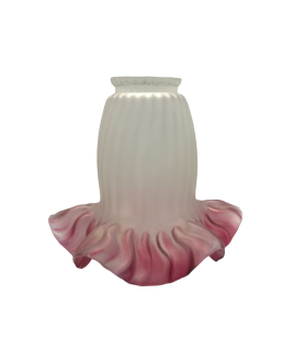 Frosted Tulip Shade with Cranberry Tip and 55mm Fitter Neck