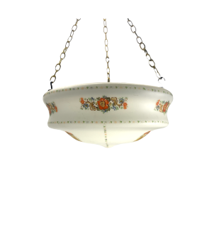 Hanging Bowl Shade with Floral Pattern Complete with fittings