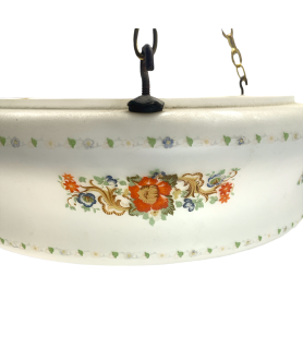 Hanging Bowl Shade with Floral Pattern Complete with fittings