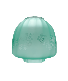 Green Floral Patterned Oil Lamp Shade with 100mm Base