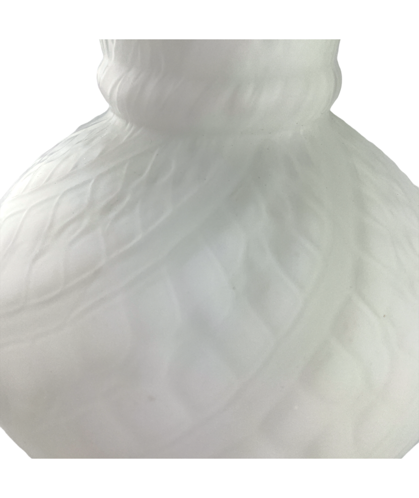 Mottled Matt Opal Oil Lamp Vesta Shade with Swirl Pattern and 125mm Base