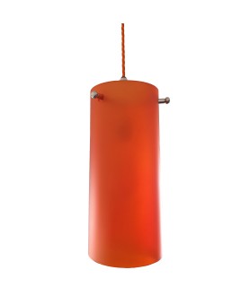 Matt Orange Cylinder Pendant with Spider Fitting
