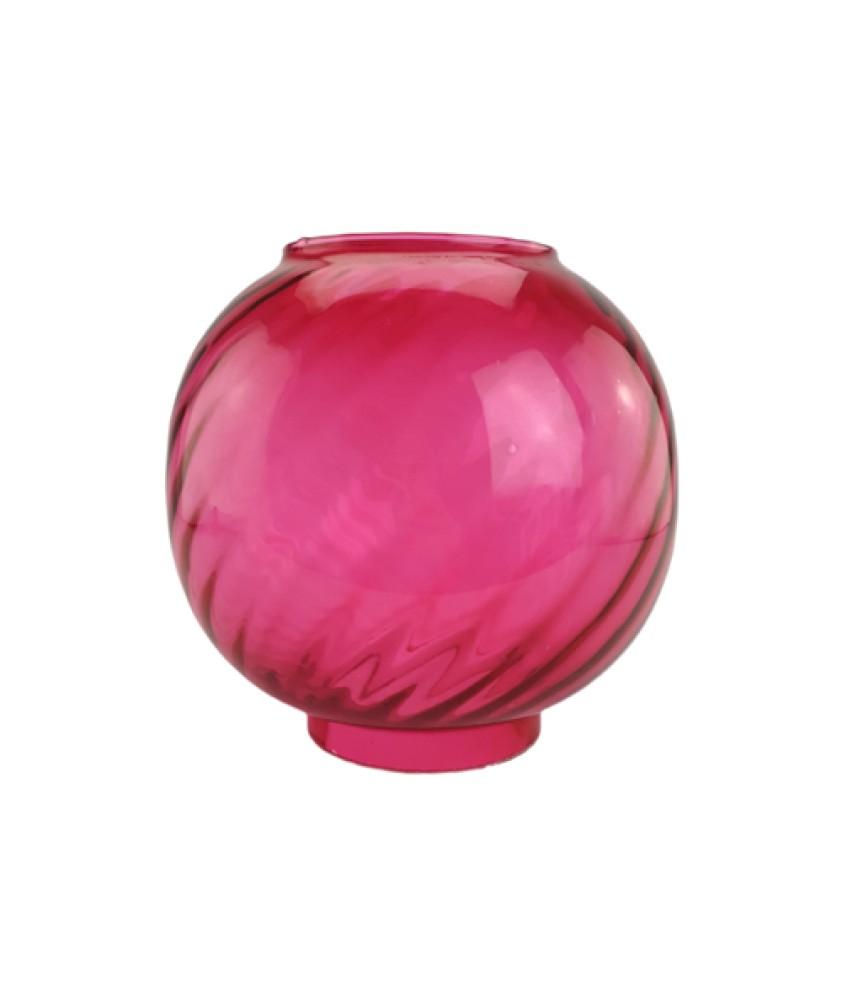 Original Cranberry Oil Lamp Shade Globe with 100mm Base