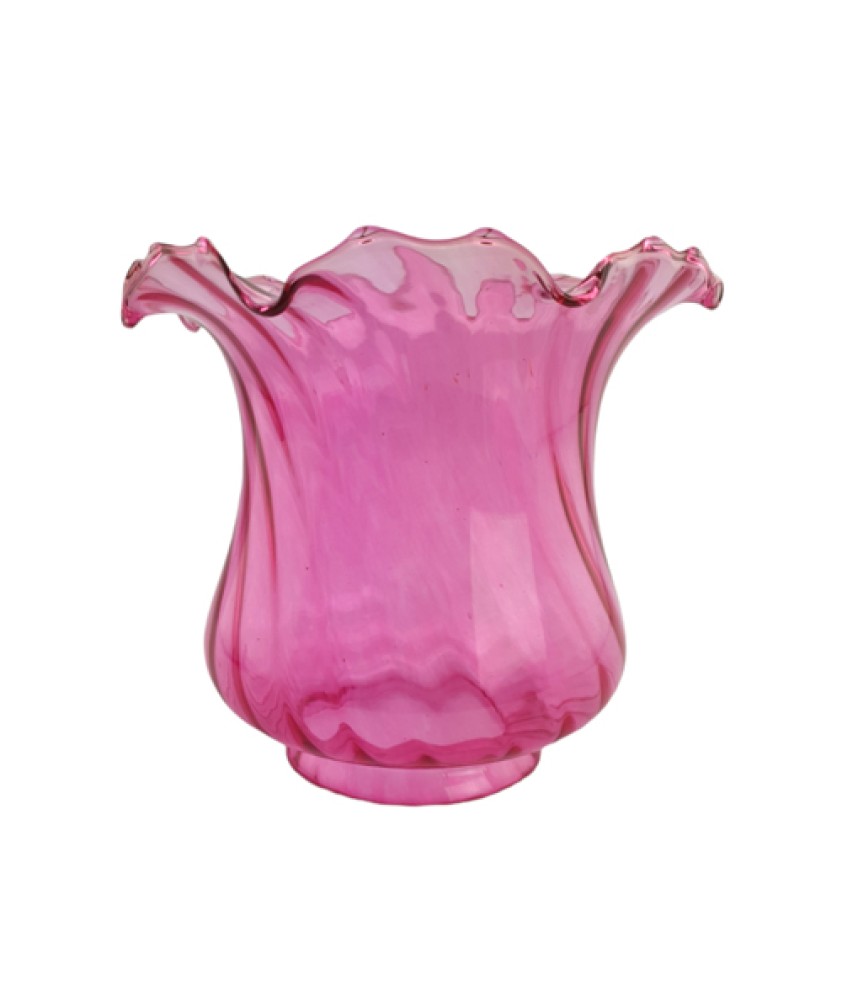 Original Cranberry Oil Lamp Tulip with 100mm Base 