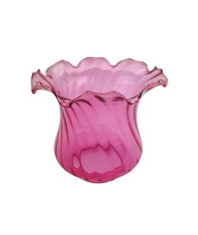 Original Cranberry Oil Lamp Tulip with 100mm Base 