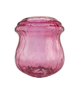 Cranberry Oil Lamp Shade with Carrier suitable for Duplex Burners
