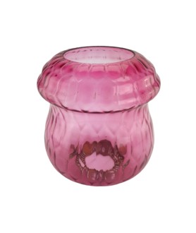 Cranberry Oil Lamp Shade with Carrier suitable for Duplex Burners
