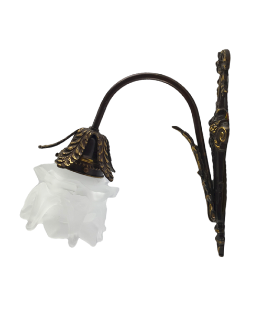 Hungarian Wall Bracket Complete with Satin Frilled Tulip Shade