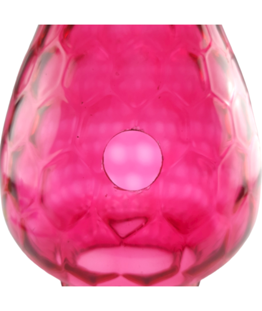 Cranberry Optic Oil Lamp Shade with 125mm Base