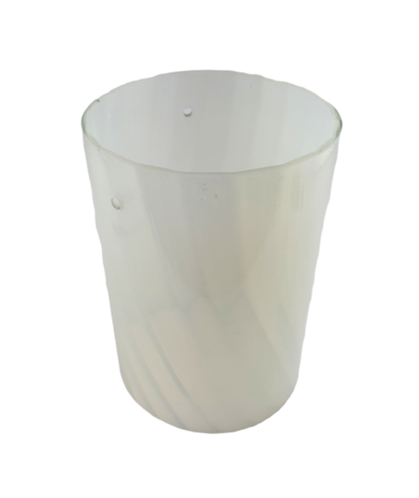 Twisted Opalescent Cylinder Shade with 3 Holes for Spider Fitting