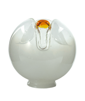 250mm Opalescent Globe with Patterned Amber Tip and 80mm Fitter Neck