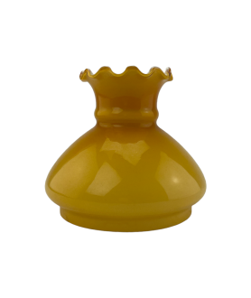 Cognac Oil Lamp Vesta Shade with Frilled Top and 145mm Base